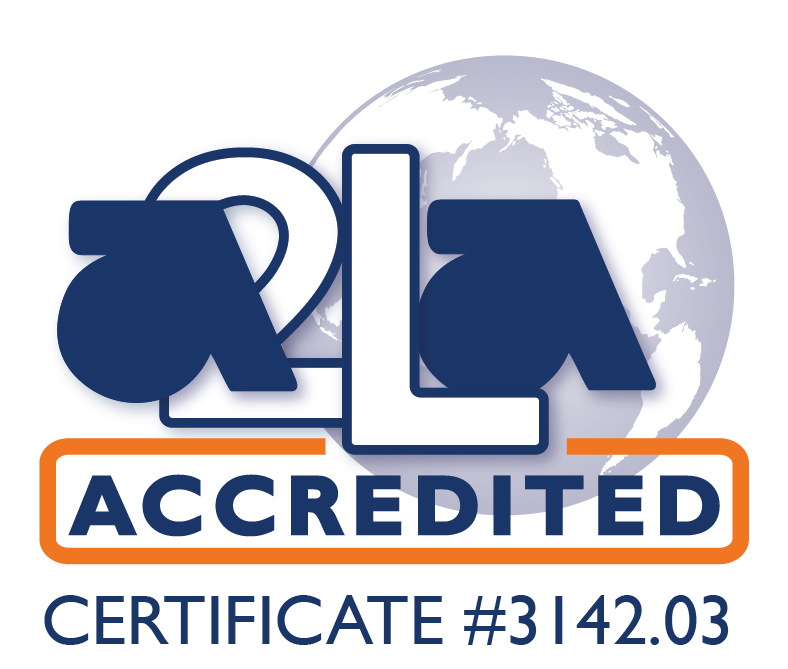A2LA accredited symbol 3142.03-01